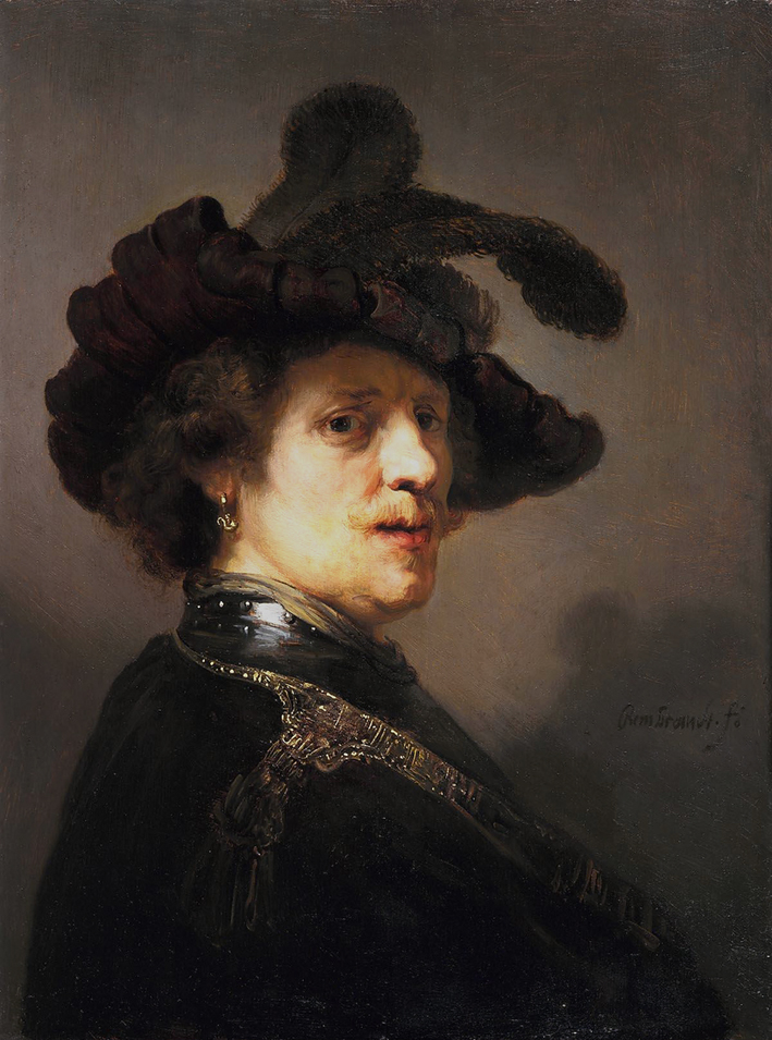  伦勃朗·梵·莱茵 Rembrandt van Rijn——戴着羽毛帽的男人